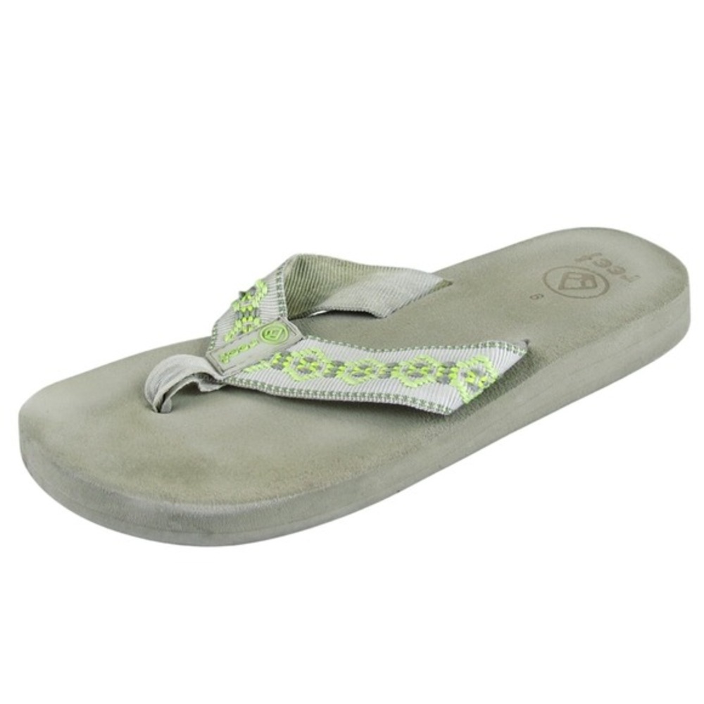 Reef Women's Flip Flop Beige Fabric Sz 9 Medium Used 2025